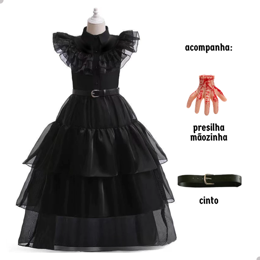 Fantasia Vestido do Baile Wandinha